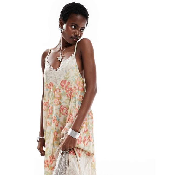 Free People NWT Intimately First Date Boho Printed Maxi Slip Dress | Size M - Picture 2 of 16